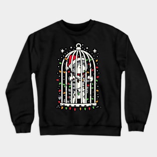 Cat in a Birdcage Merry Christmas Crewneck Sweatshirt